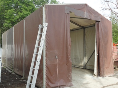 Raktársátor 5 méter széles